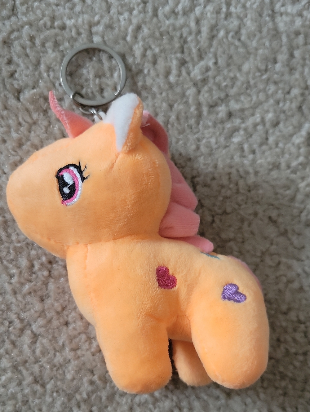 Free W Any Purchase! Plush Unicorn Keychain - Orange Kids Toy